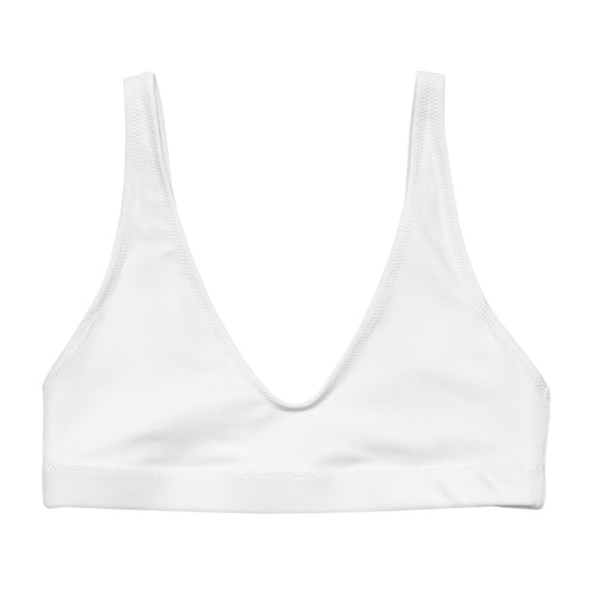 Eco - Lux High Waisted Bikini Top in White - Saltwater Bodega