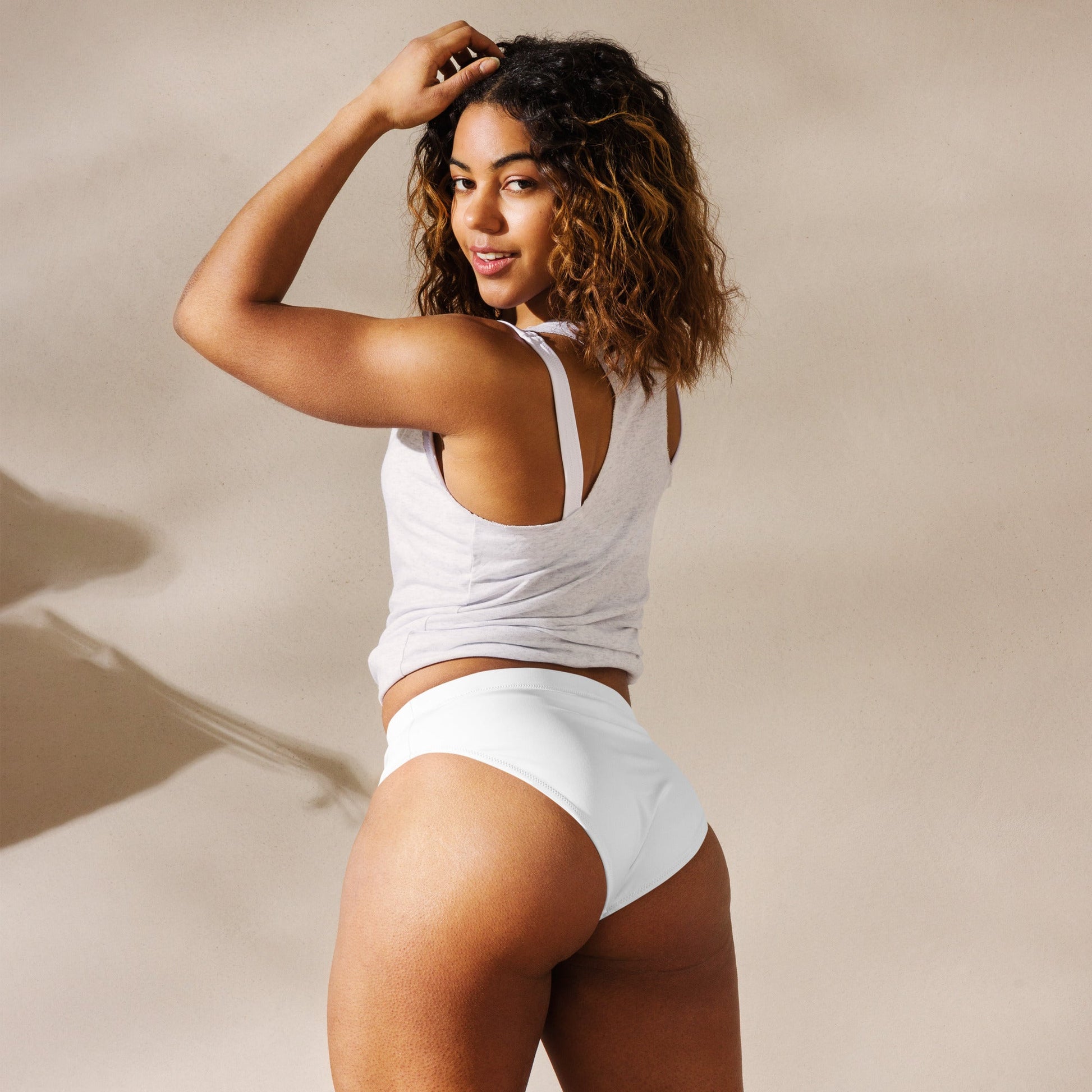 Eco - Lux High Waisted Bikini Top in White - Saltwater Bodega