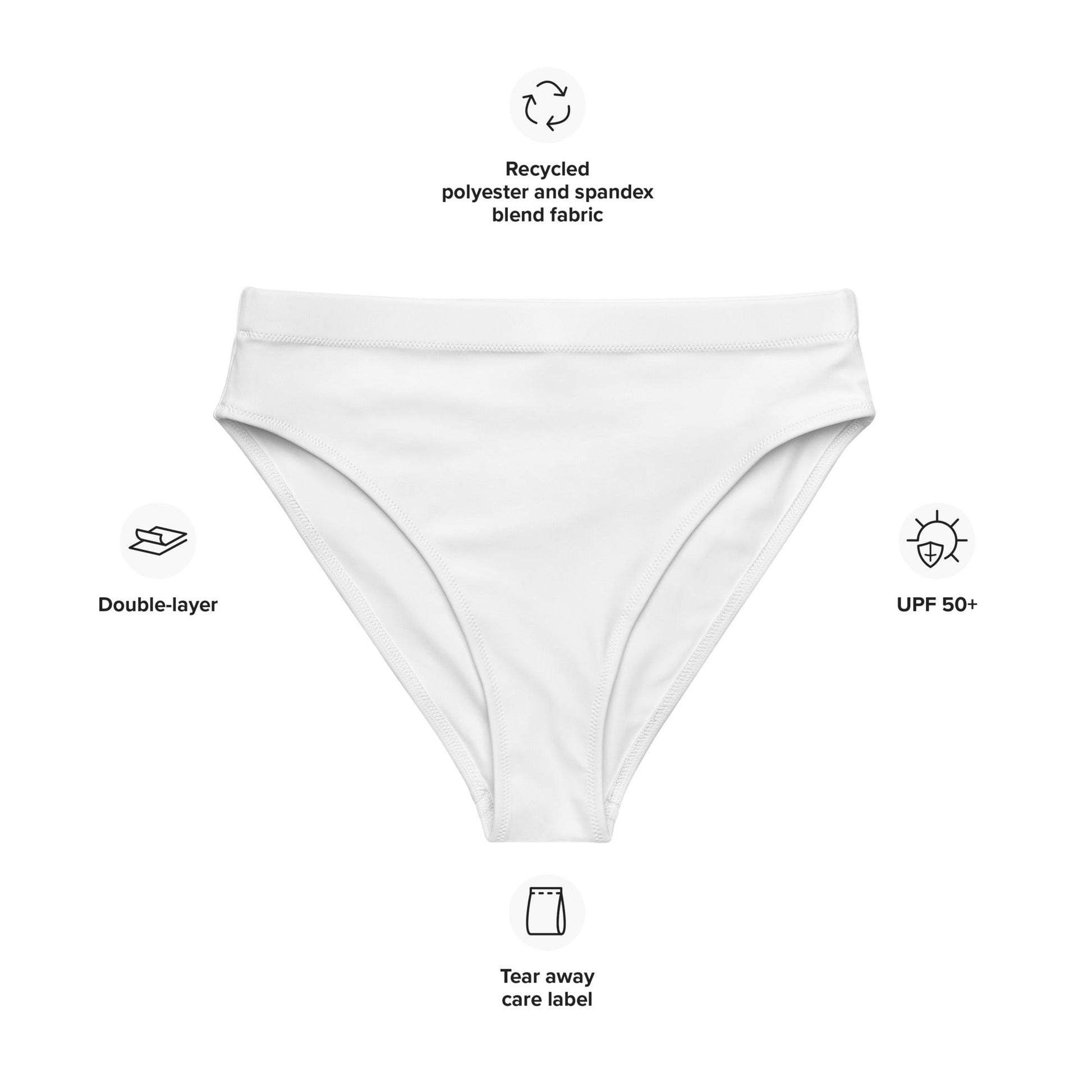 Eco - Lux High Waisted Bikini Top in White - Saltwater Bodega