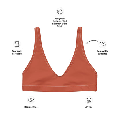Eco - Lux Padded Bikini Top in Brick Red - Saltwater Bodega