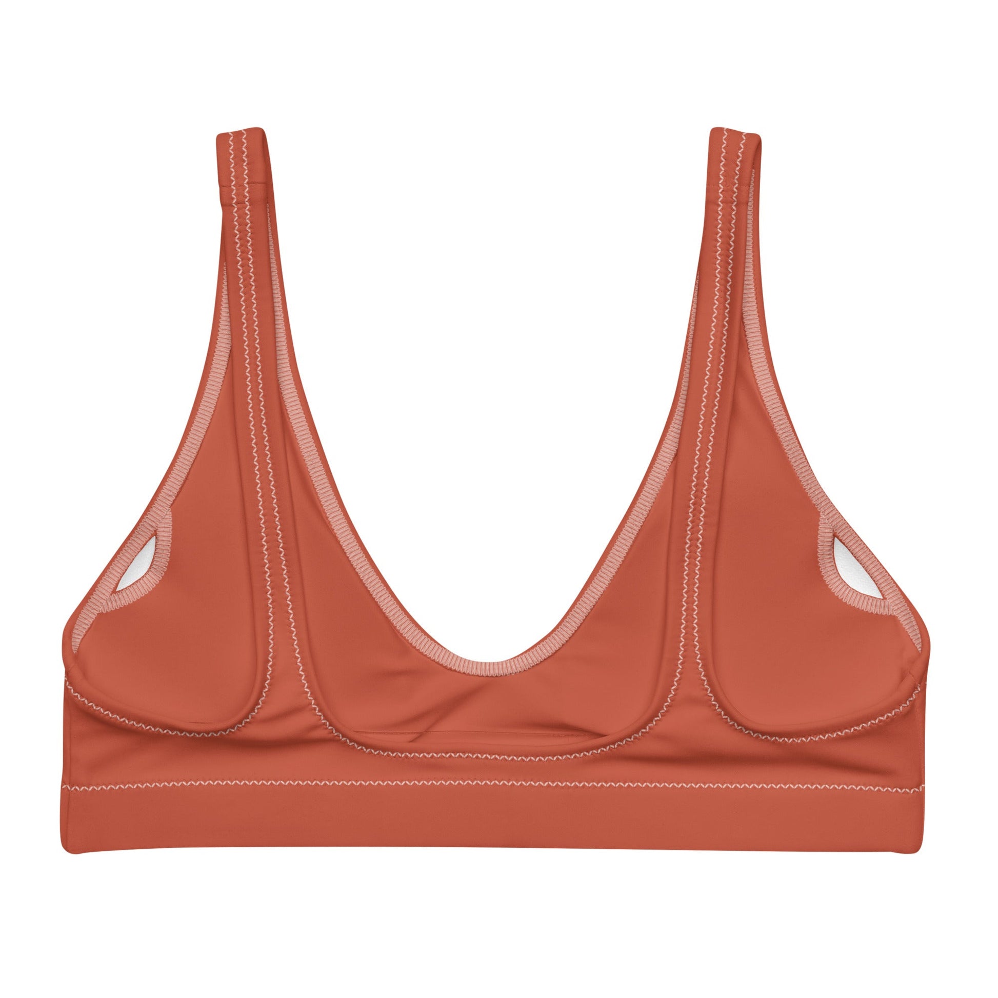 Eco - Lux Padded Bikini Top in Brick Red - Saltwater Bodega