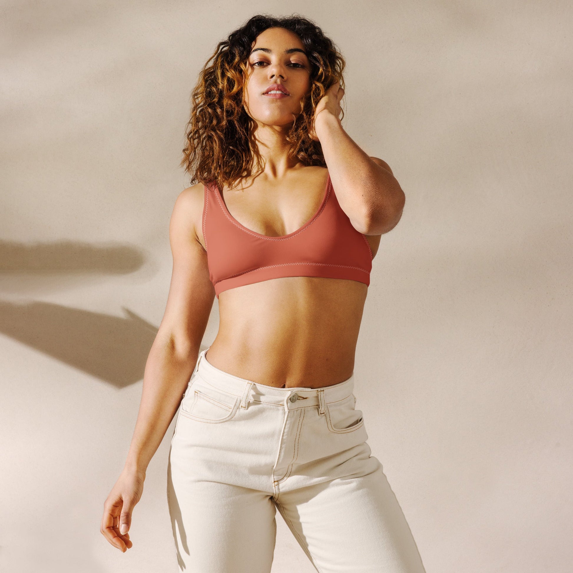 Eco - Lux Padded Bikini Top in Brick Red - Saltwater Bodega