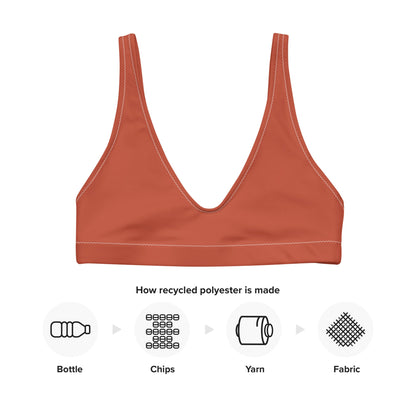 Eco - Lux Padded Bikini Top in Brick Red - Saltwater Bodega