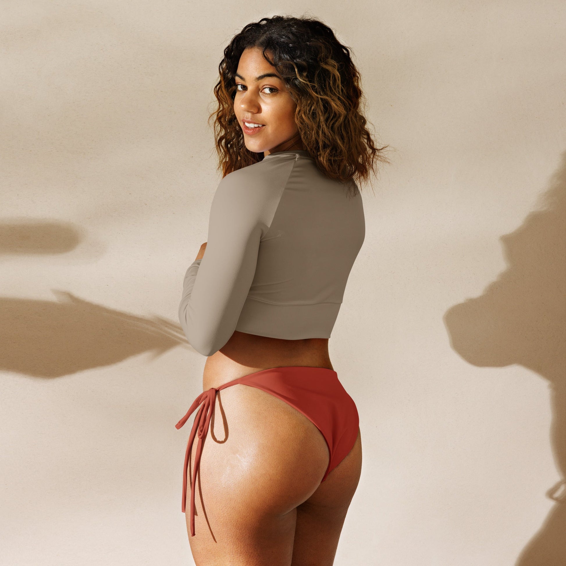 Eco - Lux String Bikini Bottom in Brick Red - Saltwater Bodega