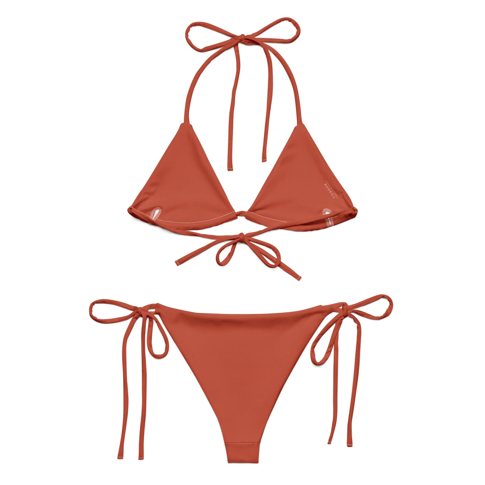 Eco - Lux String Bikini in Brick Red - Saltwater Bodega