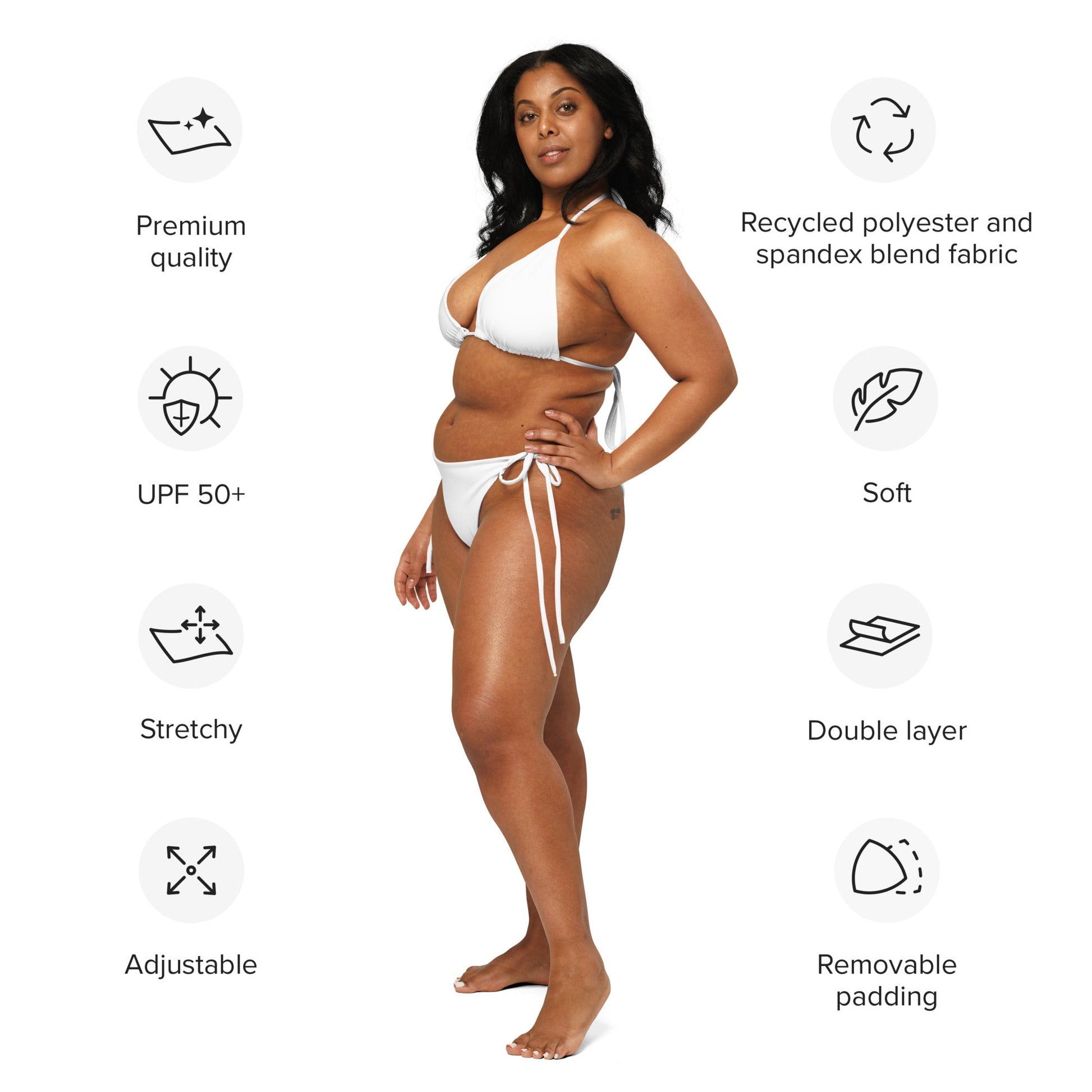 Eco - Lux String Bikini in White - Saltwater Bodega