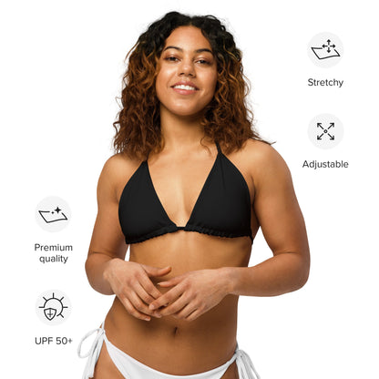 Eco - Lux String Bikini Top in Black - Saltwater Bodega