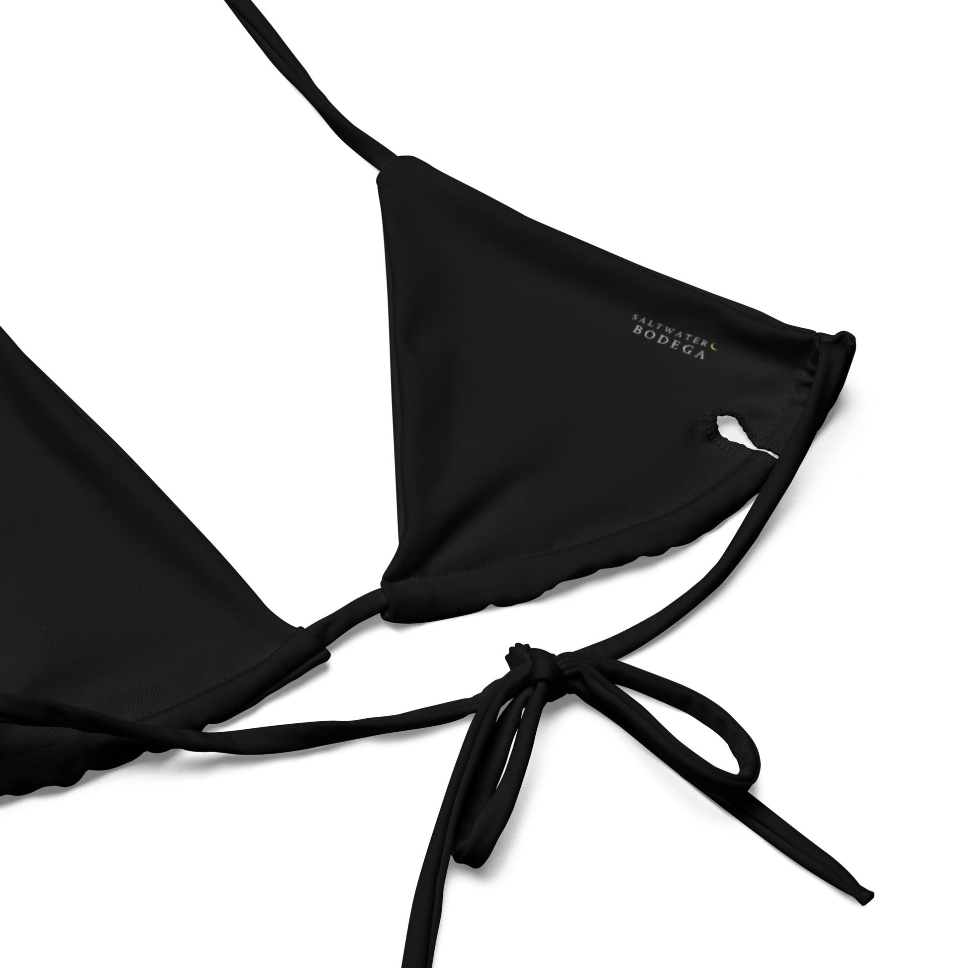 Eco - Lux String Bikini Top in Black - Saltwater Bodega
