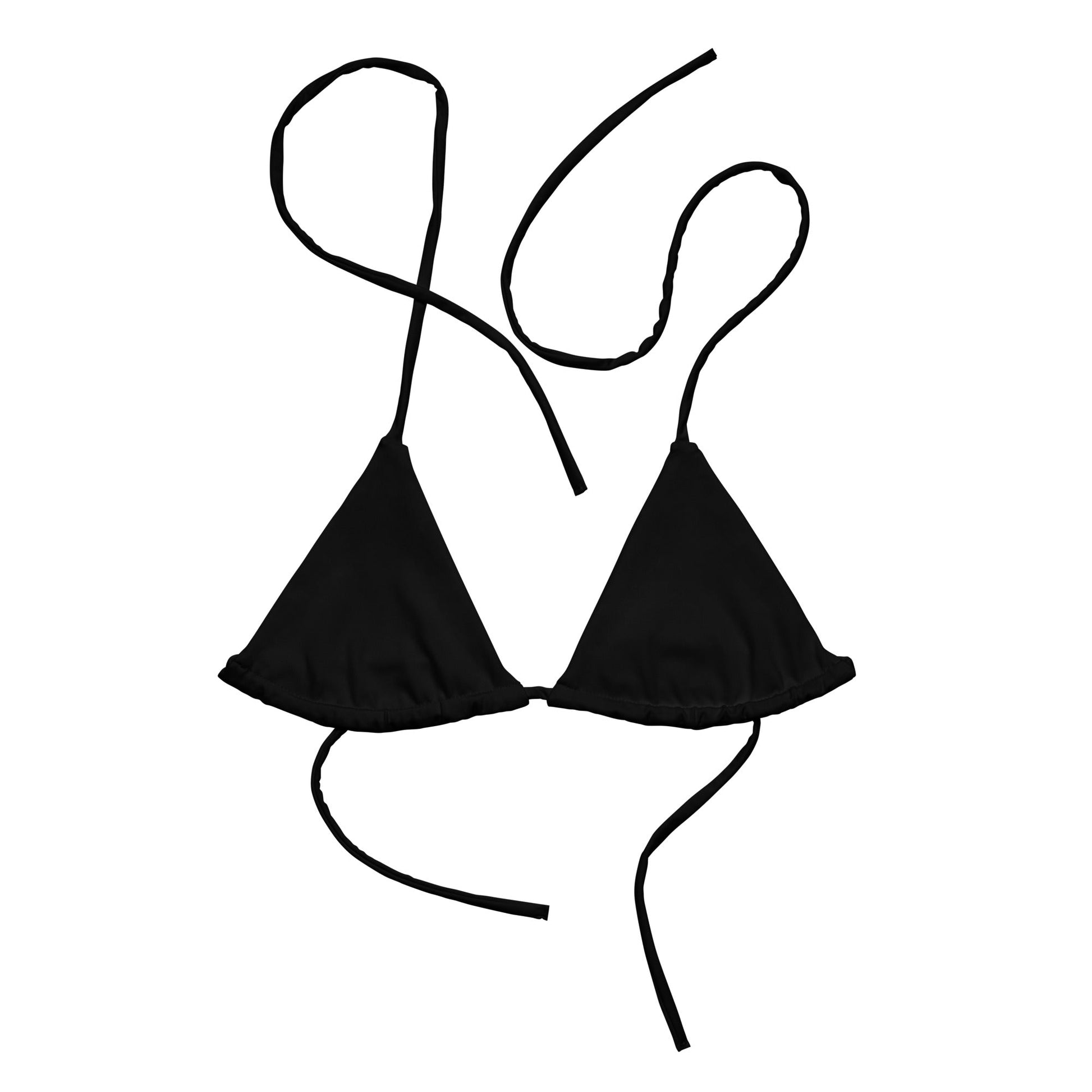 Eco - Lux String Bikini Top in Black - Saltwater Bodega