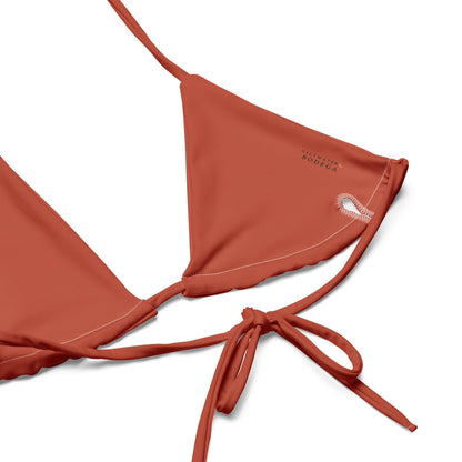 Eco - Lux String Bikini Top in Brick Red - Saltwater Bodega