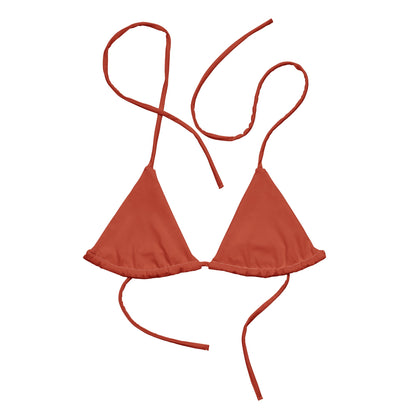 Eco - Lux String Bikini Top in Brick Red - Saltwater Bodega