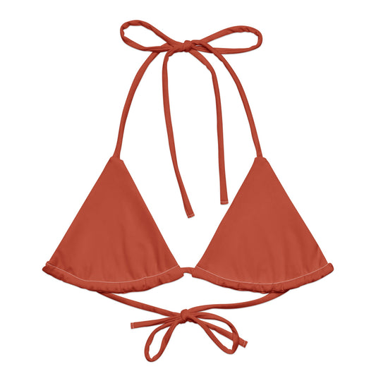 Eco - Lux String Bikini Top in Brick Red - Saltwater Bodega