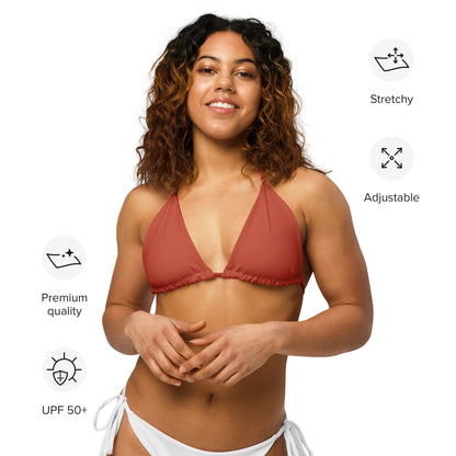 Eco - Lux String Bikini Top in Brick Red - Saltwater Bodega