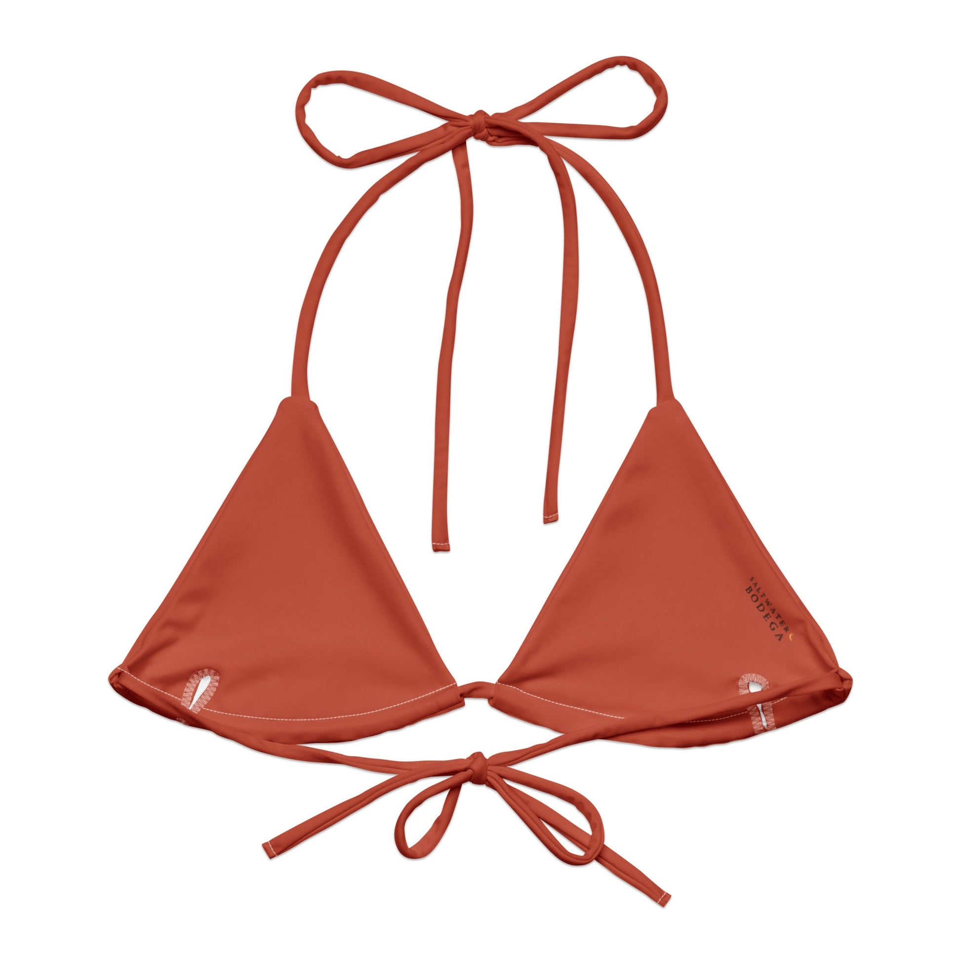 Eco - Lux String Bikini Top in Brick Red - Saltwater Bodega