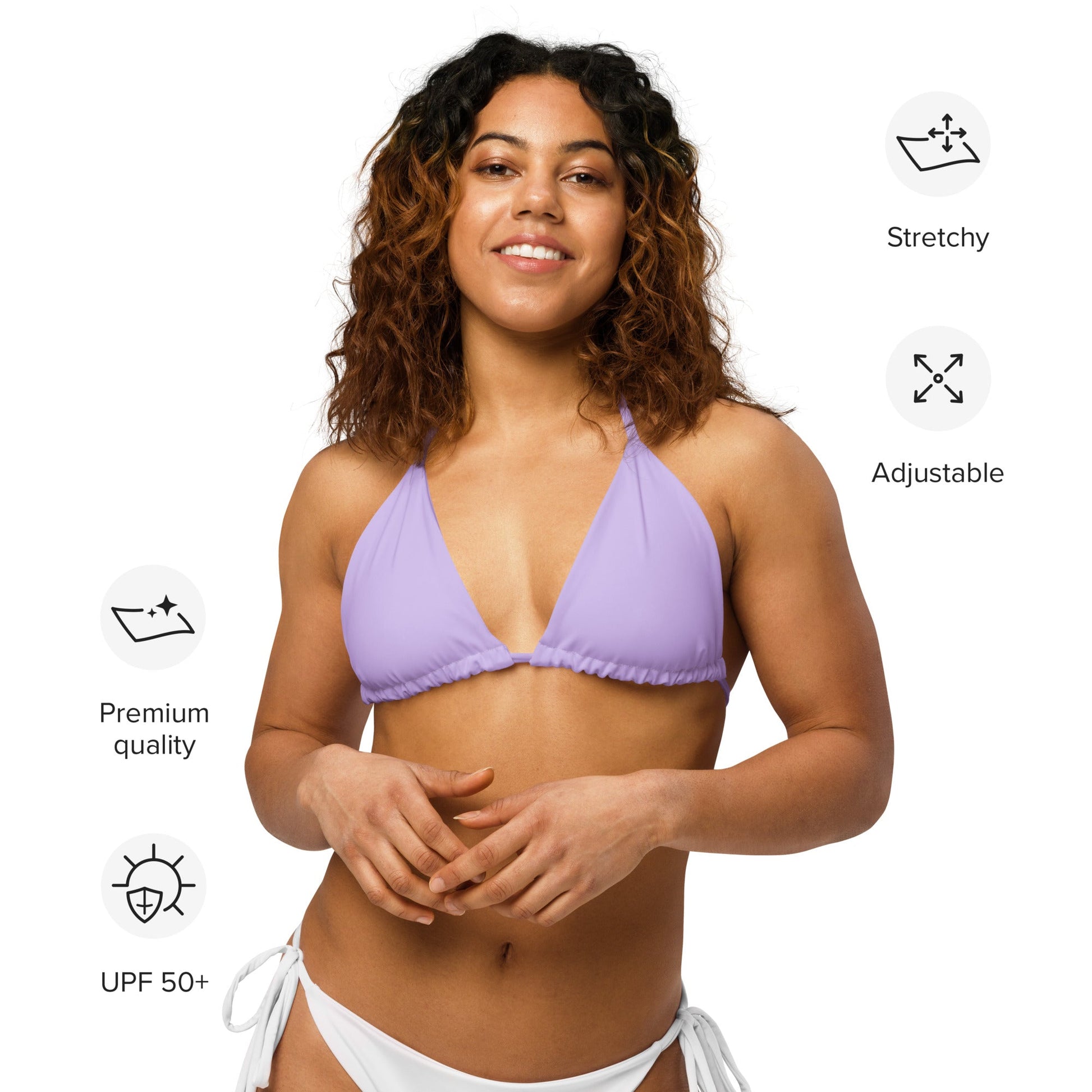 Eco - Lux String Bikini Top in Lavender - Saltwater Bodega