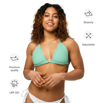 Eco - Lux String Bikini Top in Mint - Saltwater Bodega