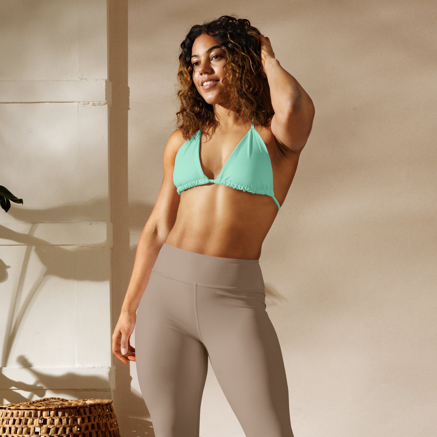 Eco - Lux String Bikini Top in Mint - Saltwater Bodega