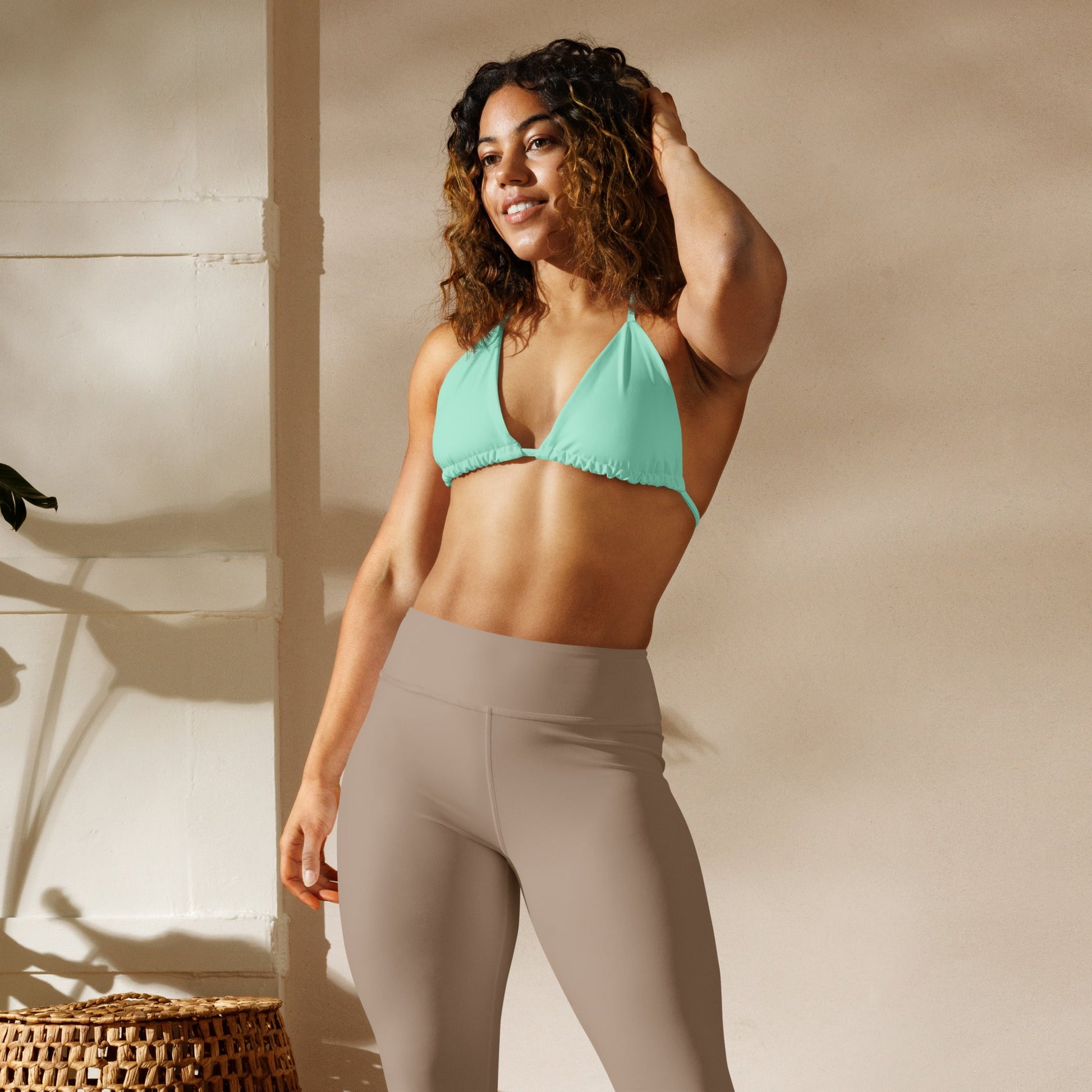 Eco - Lux String Bikini Top in Mint - Saltwater Bodega