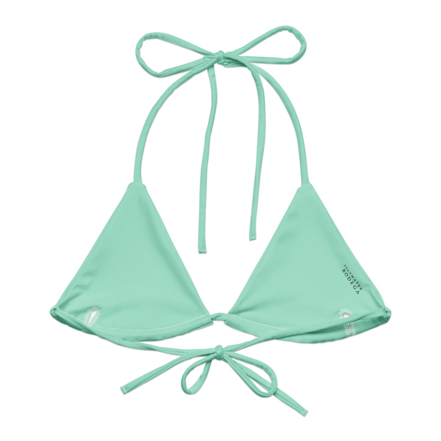 Eco - Lux String Bikini Top in Mint - Saltwater Bodega