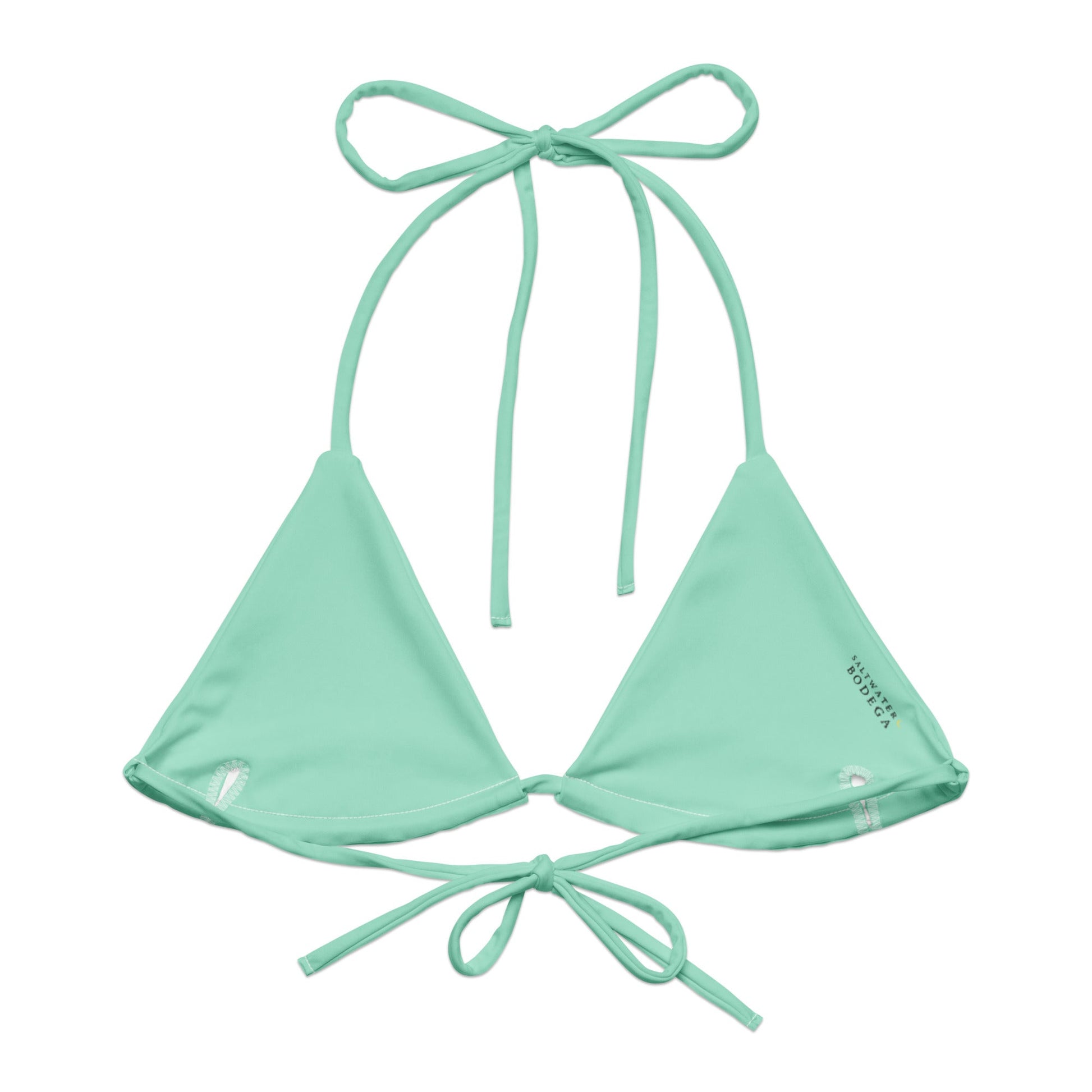 Eco - Lux String Bikini Top in Mint - Saltwater Bodega