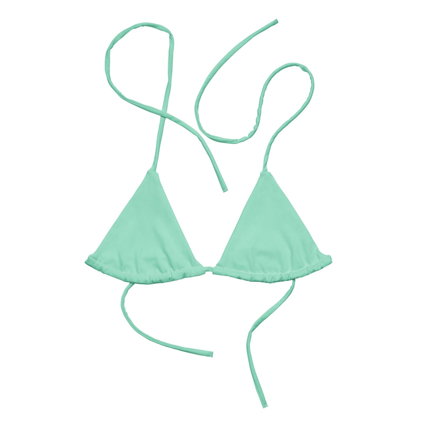 Eco - Lux String Bikini Top in Mint - Saltwater Bodega