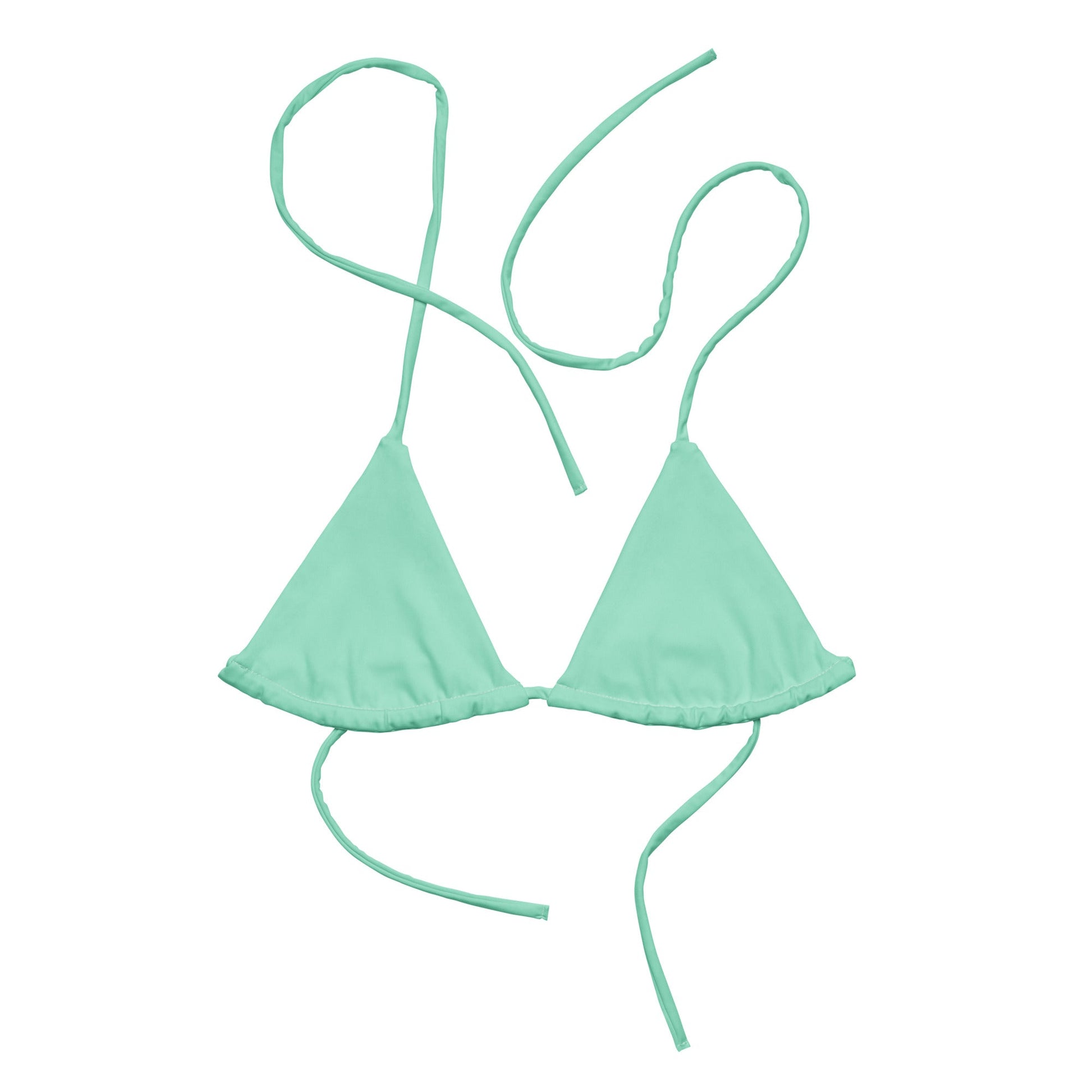Eco - Lux String Bikini Top in Mint - Saltwater Bodega