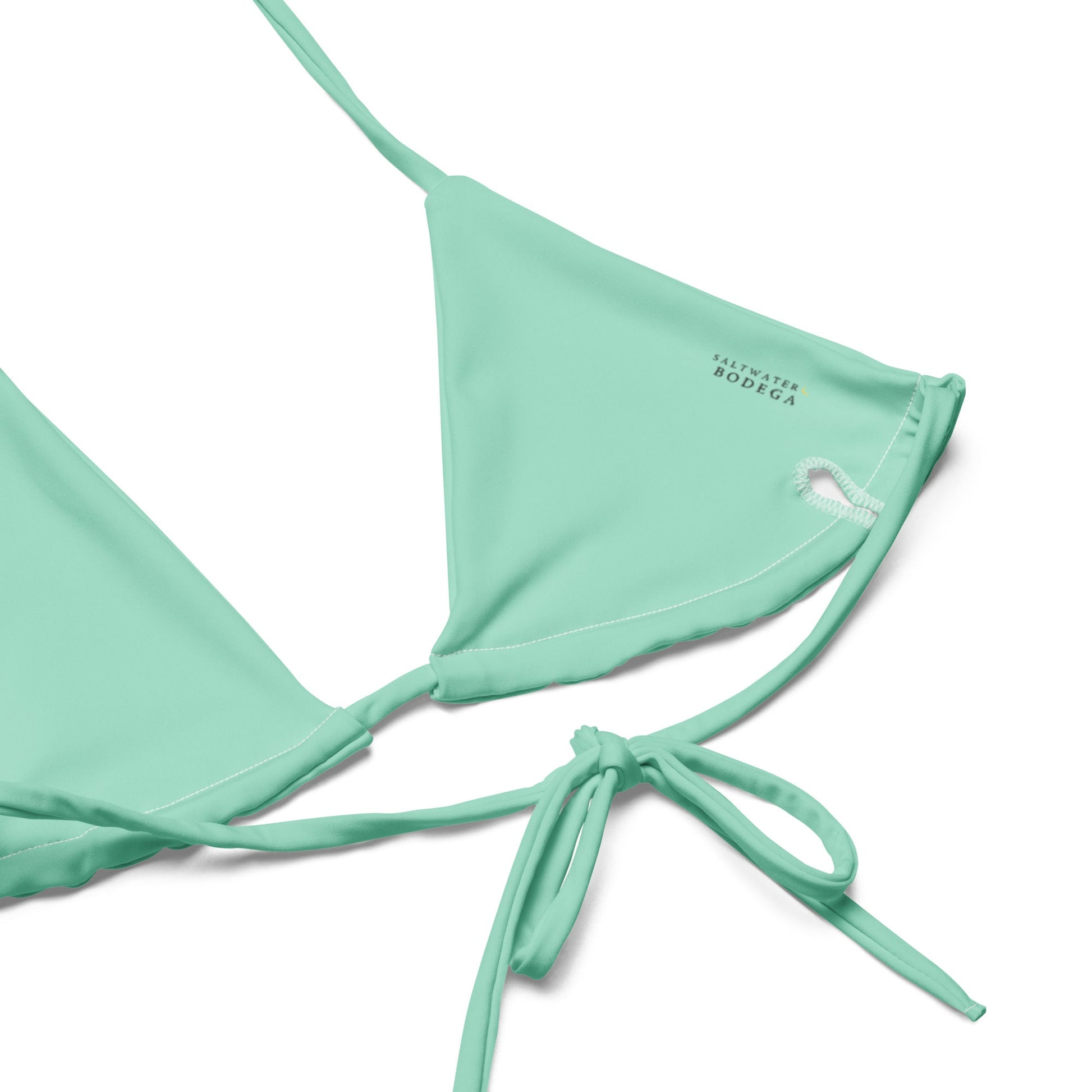 Eco - Lux String Bikini Top in Mint - Saltwater Bodega
