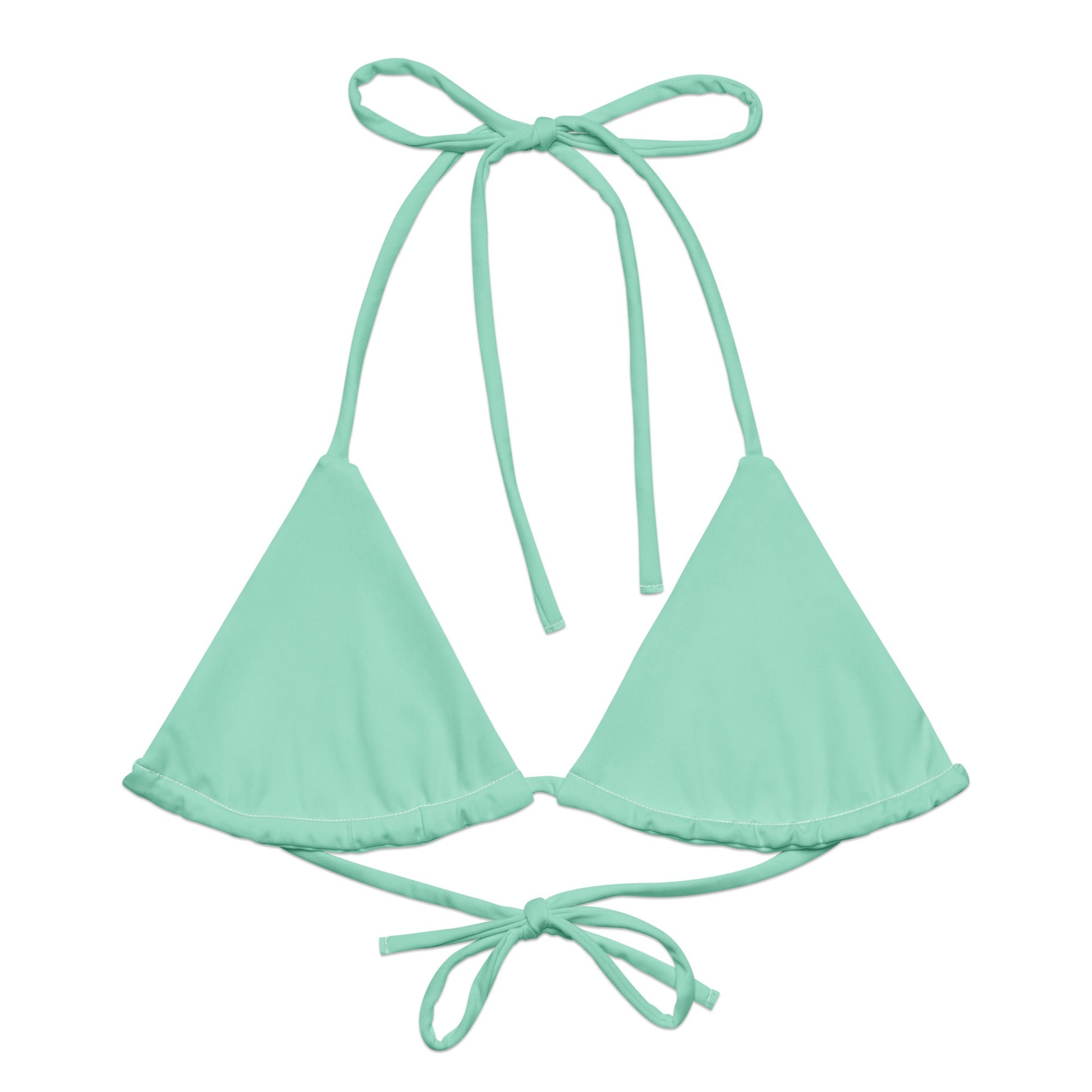 Eco - Lux String Bikini Top in Mint - Saltwater Bodega
