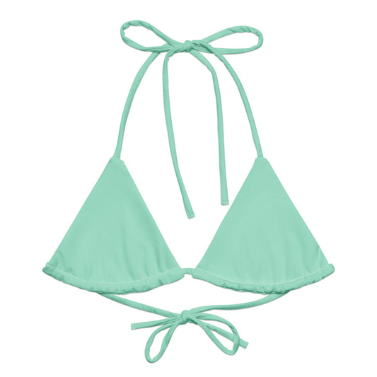 Eco - Lux String Bikini Top in Mint - Saltwater Bodega