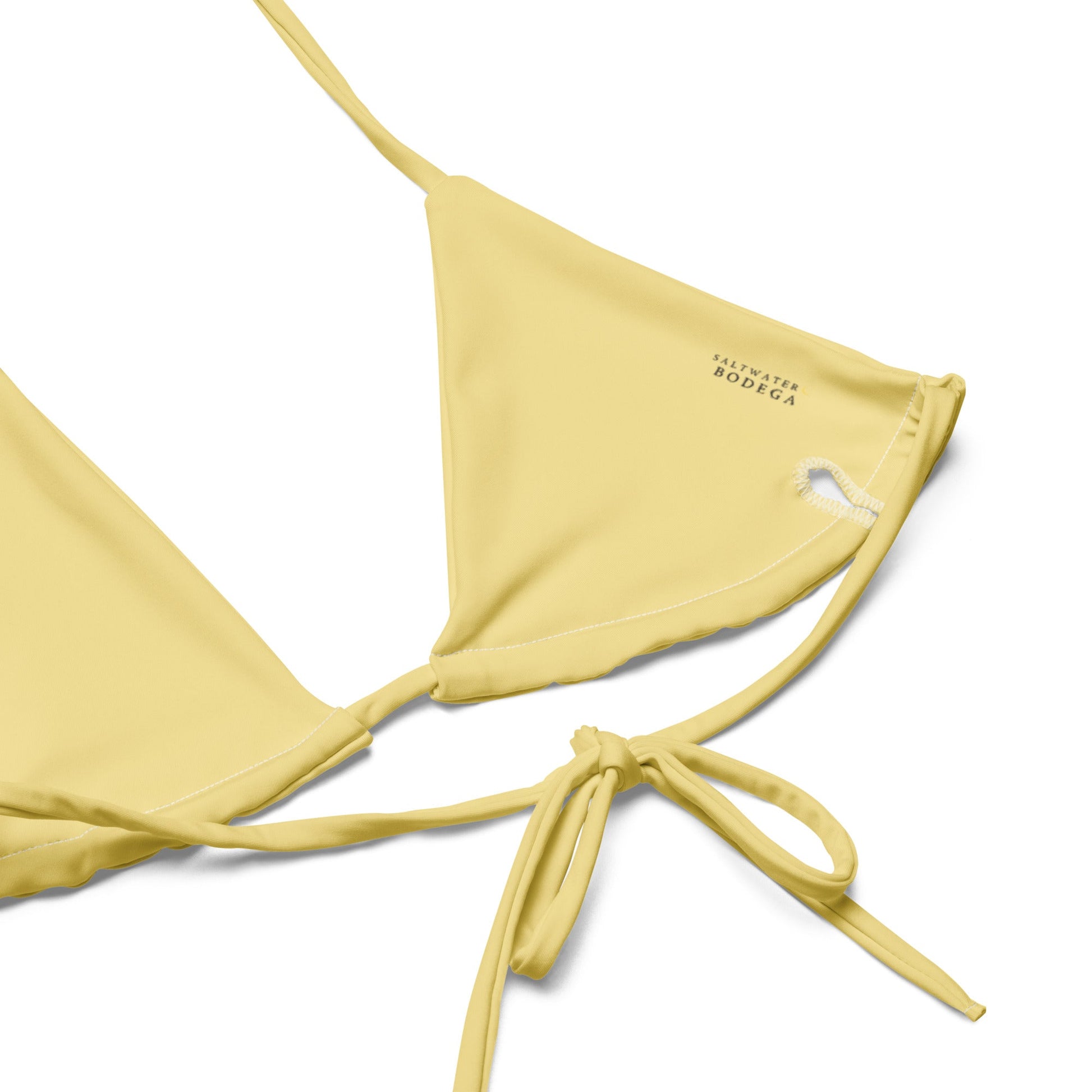 Eco - Lux String Bikini Top in Pastel Yellow - Saltwater Bodega