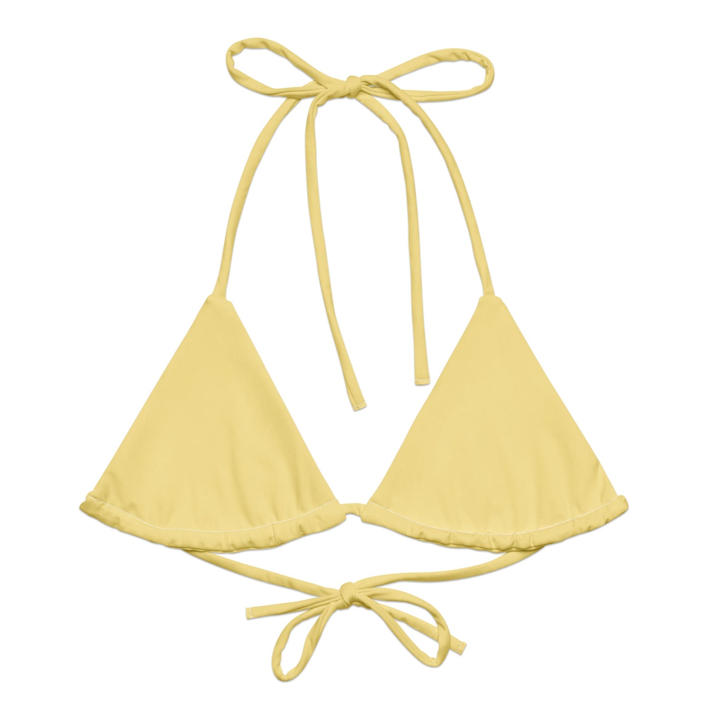 Eco - Lux String Bikini Top in Pastel Yellow - Saltwater Bodega