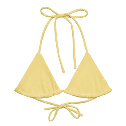 Eco - Lux String Bikini Top in Pastel Yellow - Saltwater Bodega