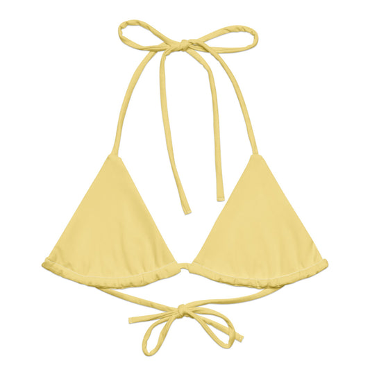 Eco - Lux String Bikini Top in Pastel Yellow - Saltwater Bodega