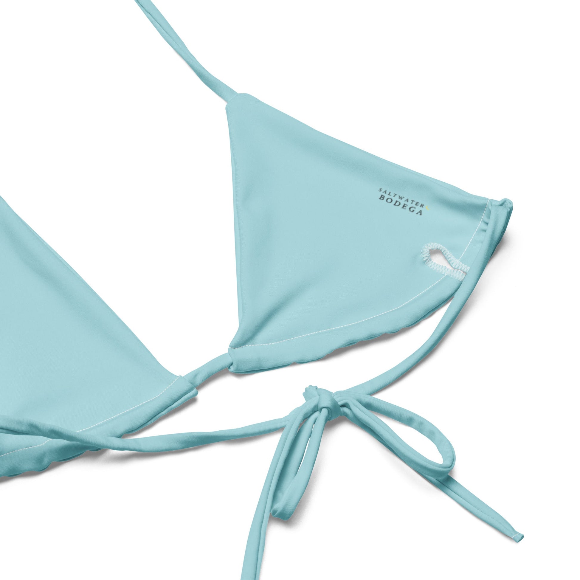 Eco - Lux String Bikini Top in Powder Blue - Saltwater Bodega
