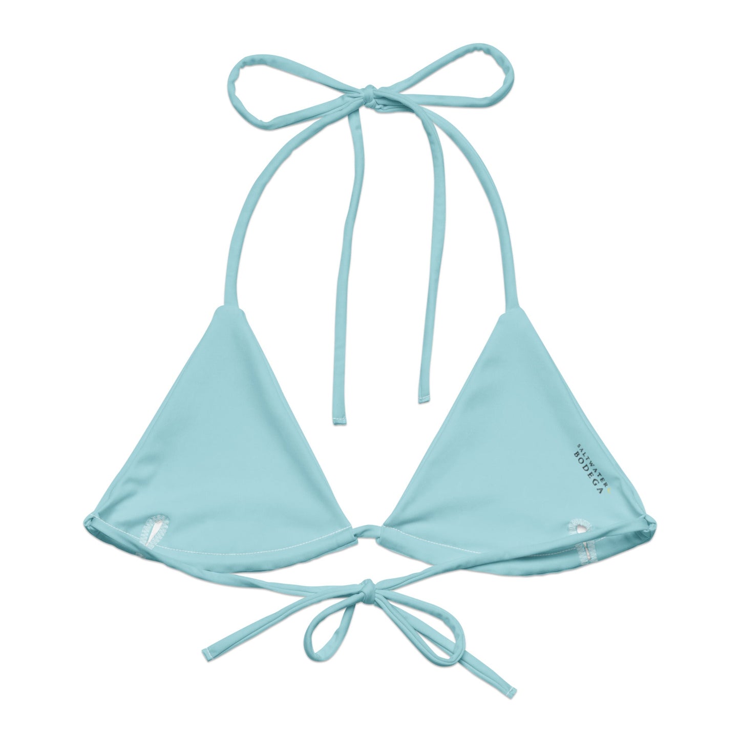 Eco - Lux String Bikini Top in Powder Blue - Saltwater Bodega