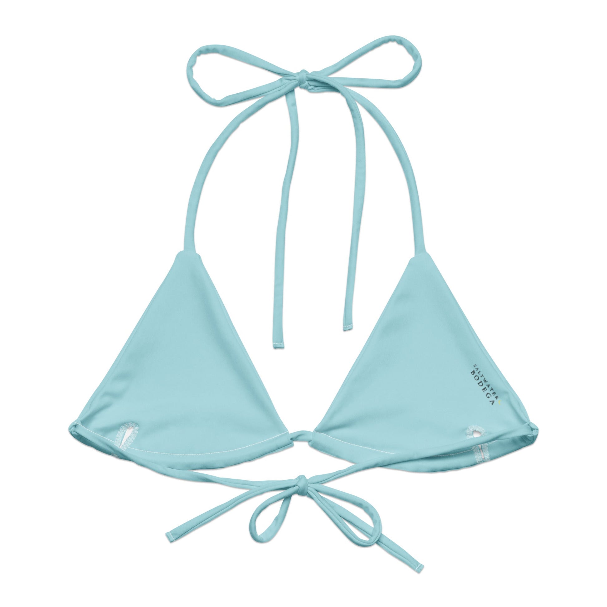 Eco - Lux String Bikini Top in Powder Blue - Saltwater Bodega