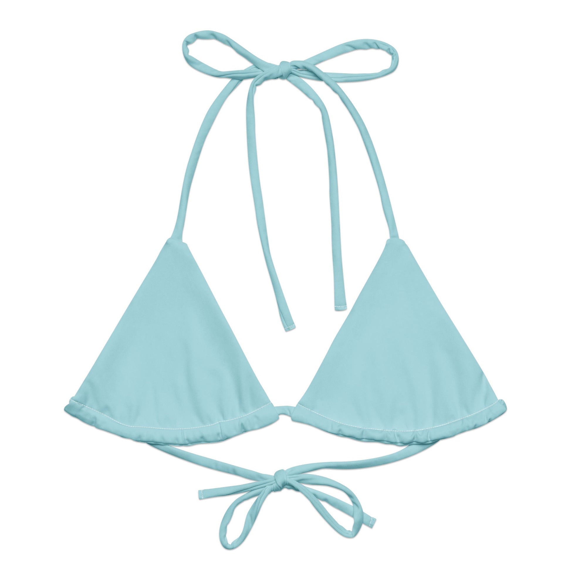 Eco - Lux String Bikini Top in Powder Blue - Saltwater Bodega