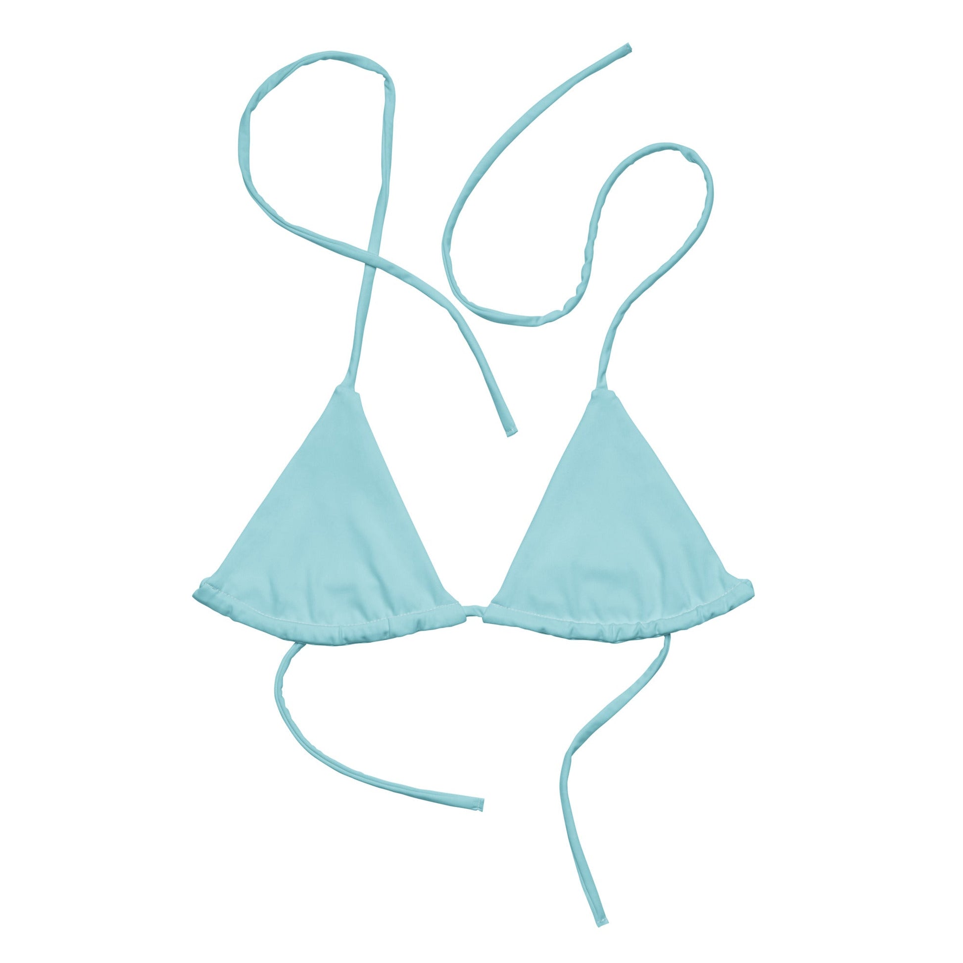 Eco - Lux String Bikini Top in Powder Blue - Saltwater Bodega