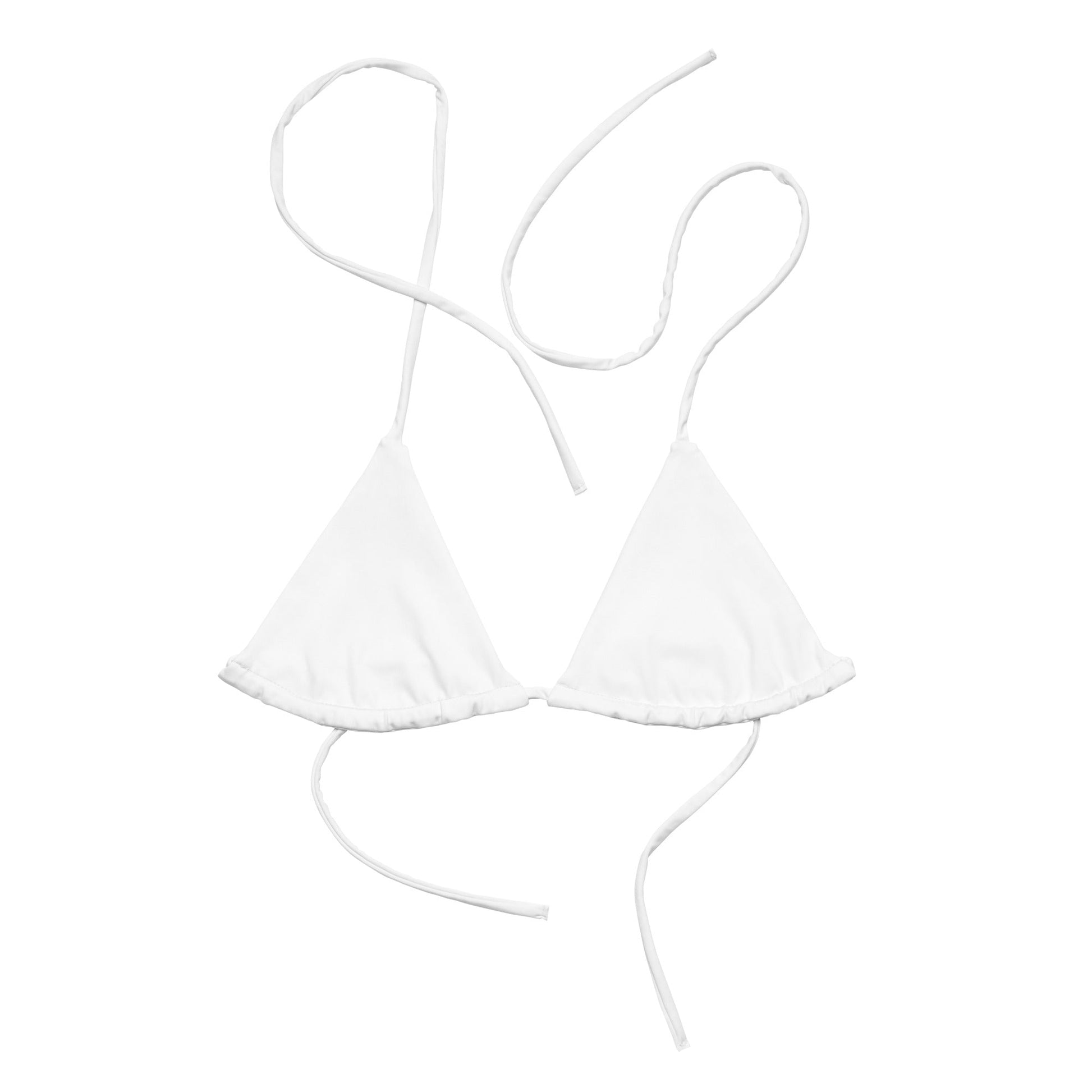 Eco - Lux String Bikini Top in White - Saltwater Bodega