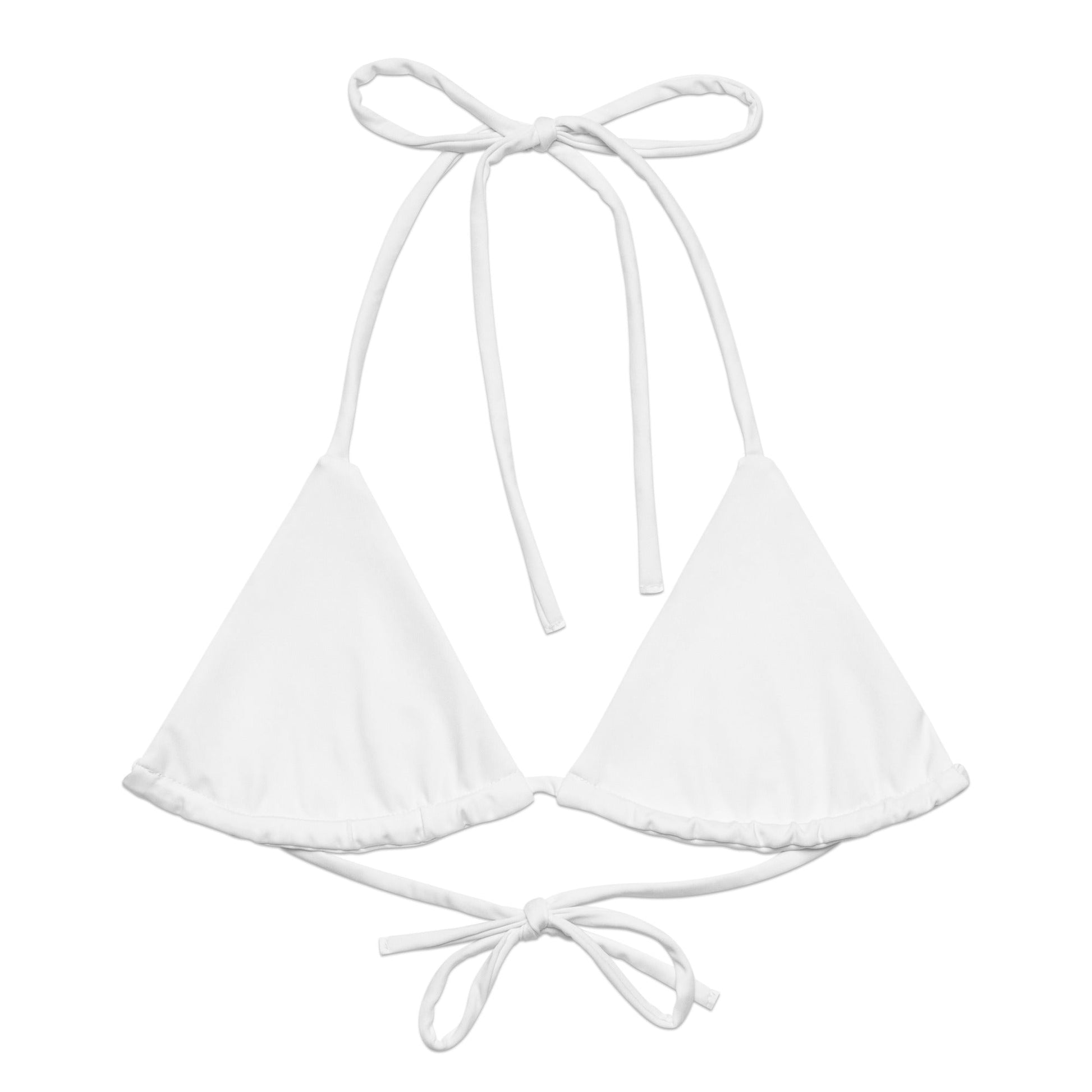 Eco - Lux String Bikini Top in White - Saltwater Bodega
