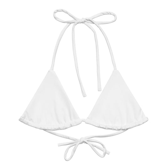 Eco - Lux String Bikini Top in White - Saltwater Bodega