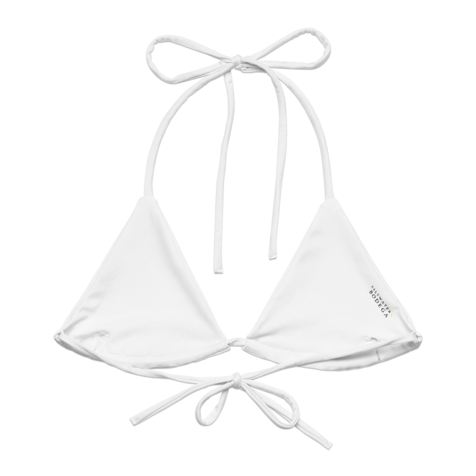 Eco - Lux String Bikini Top in White - Saltwater Bodega