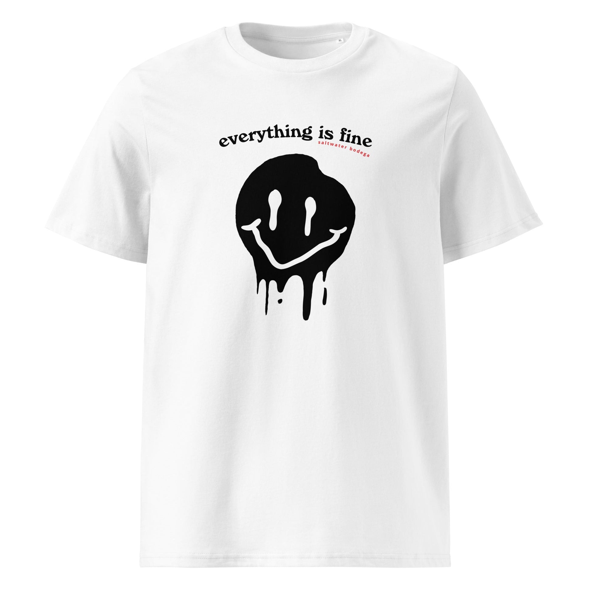 Everything is Fine, Melting Happy Face Tee - Saltwater Bodega