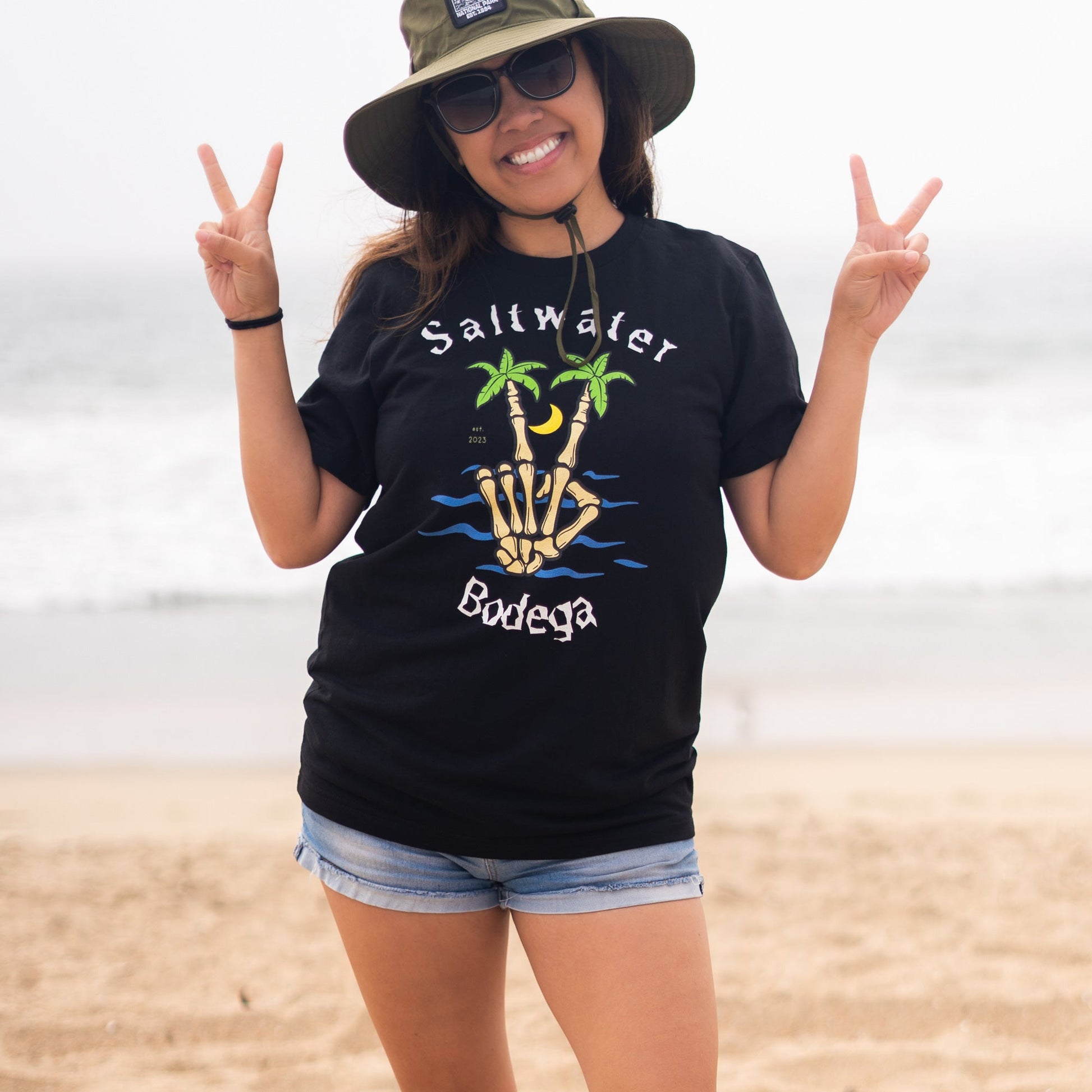 Skeleton Peace Tee - Saltwater Bodega